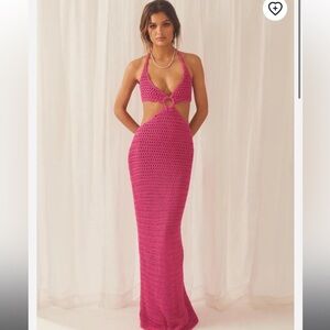 Peppermayo Havana Crochet Maxi Dress NWT pink Size extra Small/small